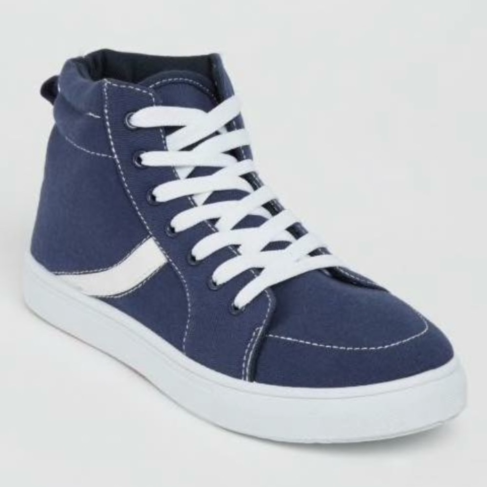 Rue21 Navy Striped High Top Sneakers Large (8/9)